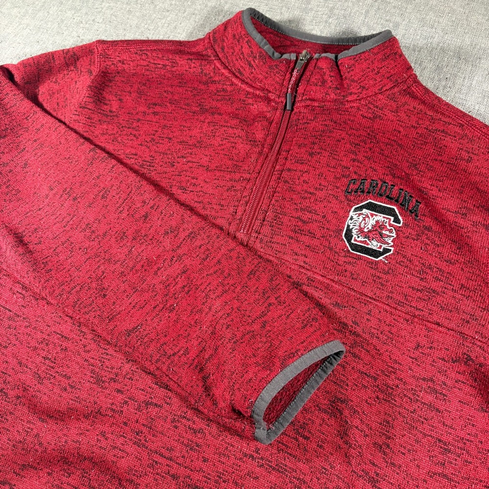 Champion Pullover Men Medium Red South Carolina Gamecocks Quarter Zip Fleece